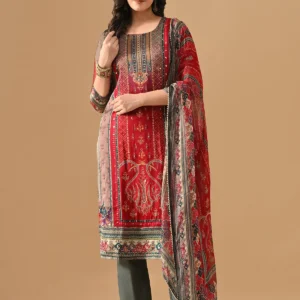 Grey Embellished Kurta Set